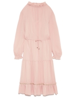 楊柳サテンロングワンピース/BLK