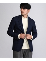 絣ネップ格子ジャケット/ブルー(092)