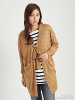 2/60スーパーメリノウールロングカーディガン/レッド