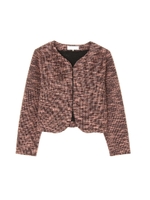 ◆大きいサイズ◆ツイードジャージージャケット/ブラック(010)