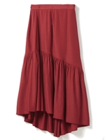 イレギュラーヘムティアードスカート/ボルドー