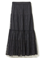 チュールレースシアースカート/ブラック