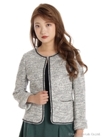 ニットツイードジャケット/ブラック