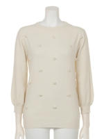 フェイクパールニットPO/BEG