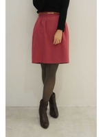 ベルト付きウーリッシュフラノスカート/エクリュ1(031)