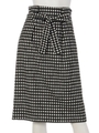 モールギンガムツイードタイトスカート/ブラック