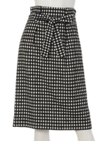 モールギンガムツイードタイトスカート/ブラック