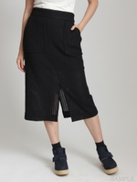 ラッセルニットピケロングタイトスカート/ブラウン