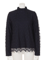 チュールレースTOPS/NVY