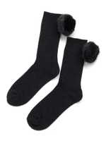 Fluffy ball ソックス/BLK