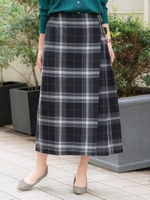 サキソニーチェックベルトラップスカート/柄B