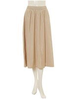 サテンフレアスカート/ベージュ