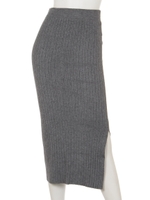 【chille anap】スリット入りリブニットスカート/BK