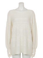 ウォッシュカラー ドルマンニット/O/WHT