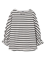 RUFFLE SLEEVE STRIPED TOP/ホワイト