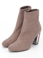 【EVOL】ILIMA デザインヒールショートブーツ IJ7513/ベージュスエード