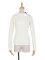 【F&A】釦使いハイネックリブニットプルオーバー/OFF WHITE