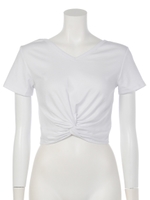 【LATINA】 カシュクールヘムVネックトップス/WH