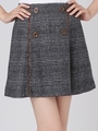 【sw】ダブルボタンチェックミニスカート/BGE