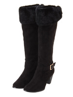 【Funny　show】ベルト付き折り返しロングブーツ