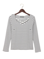 カバーリングリブハートN Fクロス/TOPS長袖/ボーダー