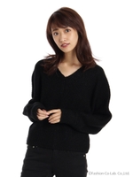 Vネックラメニット/オフホワイト