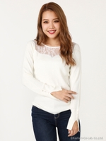 ハートレースKnit TOP/WHT