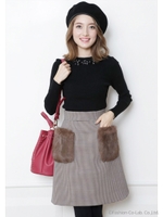 ポケットファースカート/チェック