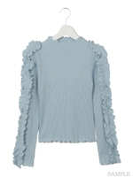 ラメテレコメロートップス/ブルー