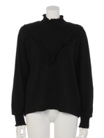 【Marie Hill】ハイネックプチフリルニット/ブラック