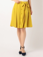 前ボタンフレアスカート/マスタード