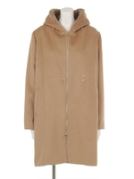 ウールカルゼショールカラーコート/ブラック