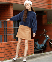 ポンチスエード台形スカート