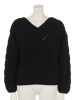 BACKスピンドルモールニットTOPS/ワイン