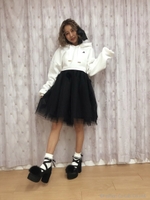 WP ponpon tulle S/K/グレー