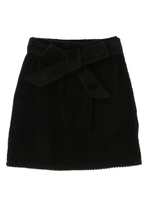 ・ベルト付コーデュロイスカート/ブラック