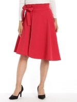 アシンメトリーラップスカート/レッド