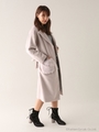 フェイクファーポケットロングガウンコート/L/GRY