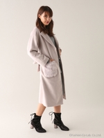 フェイクファーポケットロングガウンコート/L/GRY