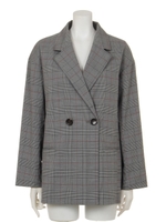 グレンチェックダブルJK/柄GRY