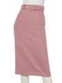 ベルト付きIラインスカート/ピンク