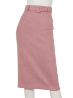 ベルト付きIラインスカート/ピンク