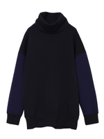 BICOLOR HIGH NECK TOP/ネイビー