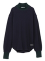 WAFFLE HIGH NECK TOP/ネイビー