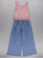 ・レースビスチェワイドパンツセット/ピンク