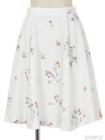 オリジナルミニブーケ柄スカート/ラベンダー