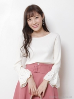 カットワークニット/ライトピンク