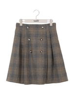 前ボタンタックフレアスカート/ダークグレー