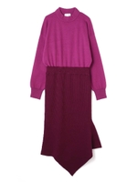 《BLANCHIC》ツートンニットワンピース/ボルドー(070)