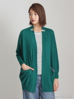 ライトウールプレーン編みニットカーディガン/ピンク